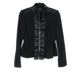 BCBG MaxAzria Wool and Satin Military Look Jacket